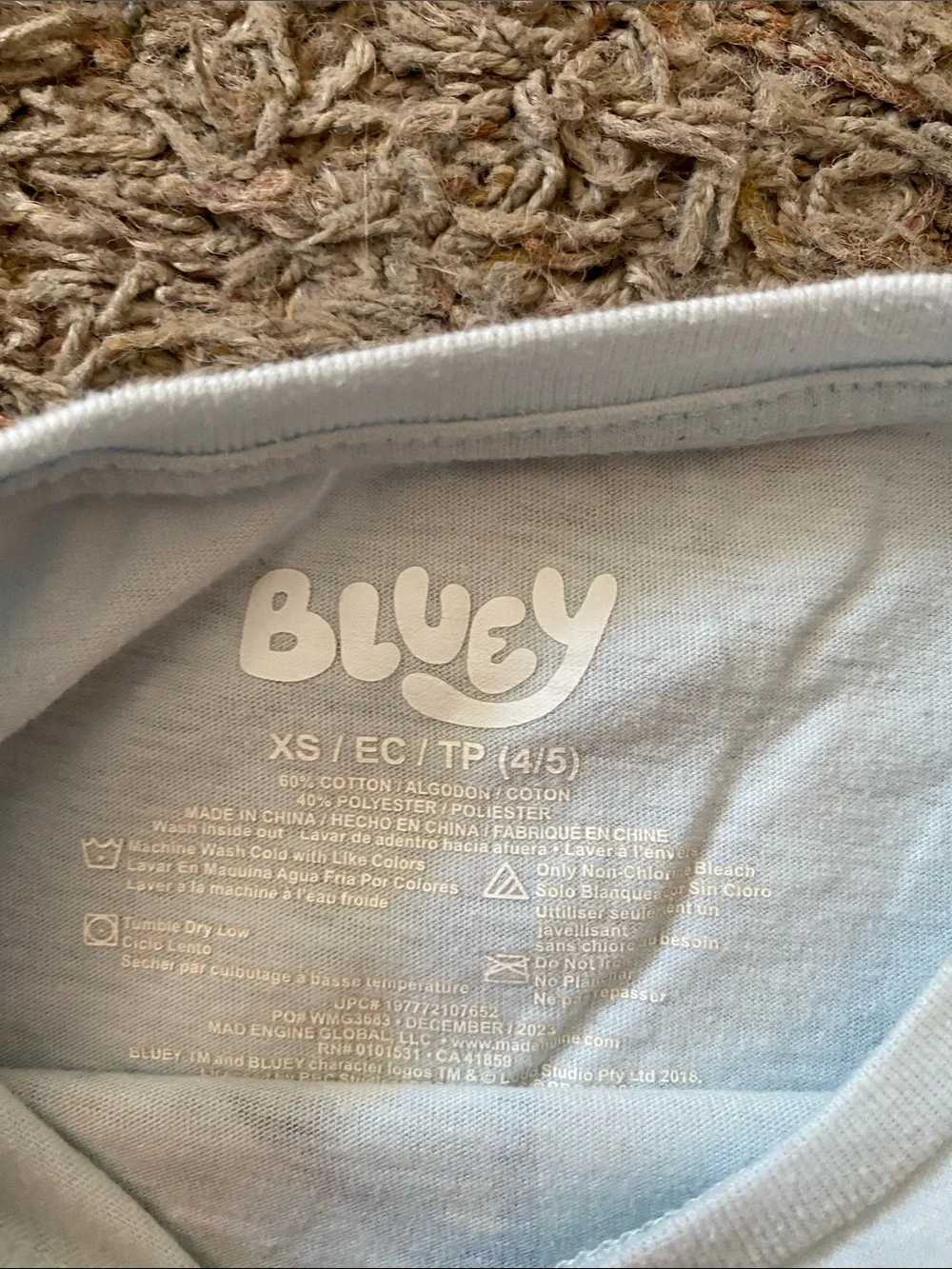 Kids lighte blue Graphic Tee with Bluey 4/5